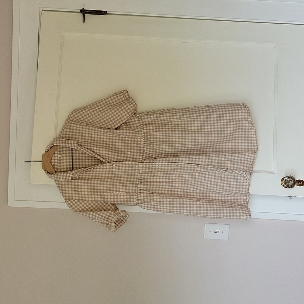 Rylee + Cru Jeanette Dress Women Mama L Gingham